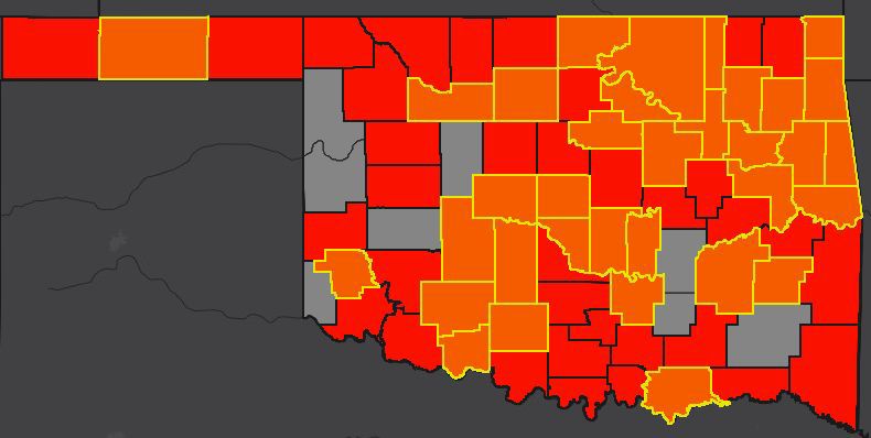 Oklahoma COVID-19 map 4.26.20